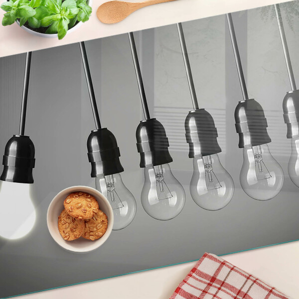 Snijplanken glas Gloeilampen aan kabels