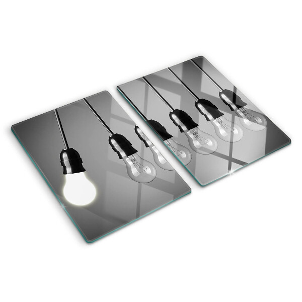 Snijplanken glas Gloeilampen aan kabels