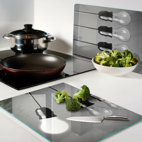 Snijplanken glas Gloeilampen aan kabels