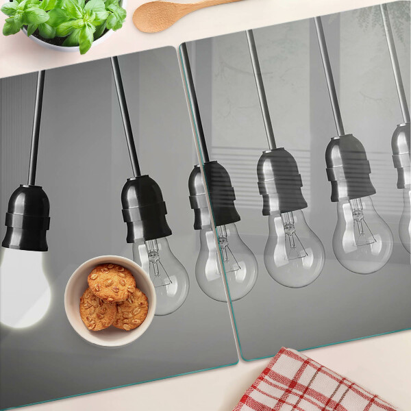 Snijplanken glas Gloeilampen aan kabels