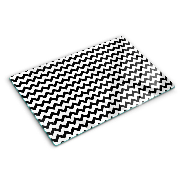 Glazen snijplanken Zigzaglijnen in zwart-wit