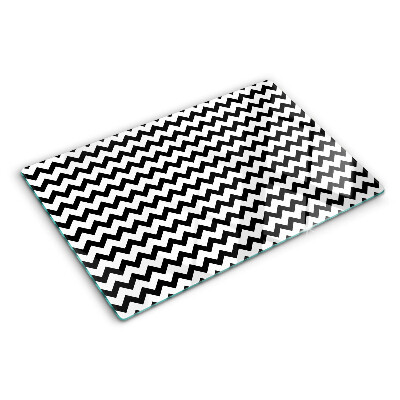 Glazen snijplanken Zigzaglijnen in zwart-wit