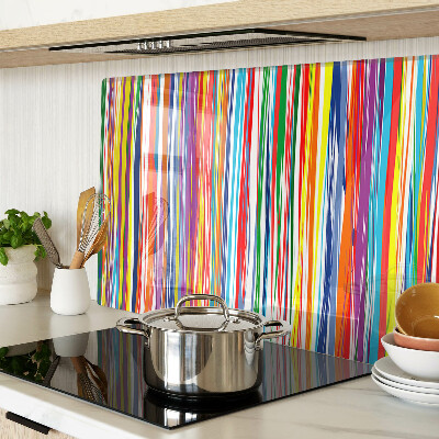 Snijplanken van glas Kleurrijke strepen in verschillende tinten.