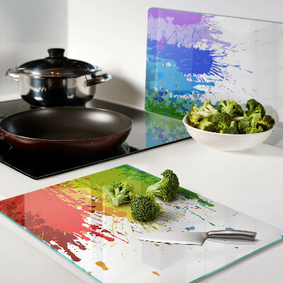 Glazen snijplanken Kleurrijke verfvlekken