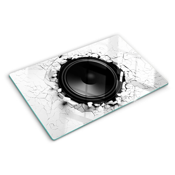 Snijplanken glas Luidspreker in een kapotte muur