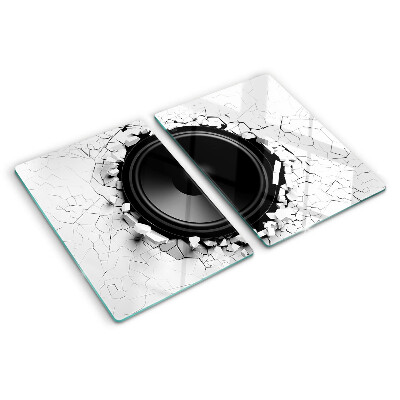 Snijplanken glas Luidspreker in een kapotte muur