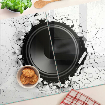 Snijplanken glas Luidspreker in een kapotte muur