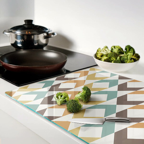 Glazen snijplanken Geometrische vormen in pastelkleuren