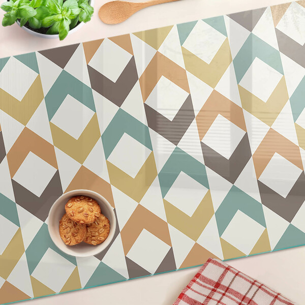 Glazen snijplanken Geometrische vormen in pastelkleuren