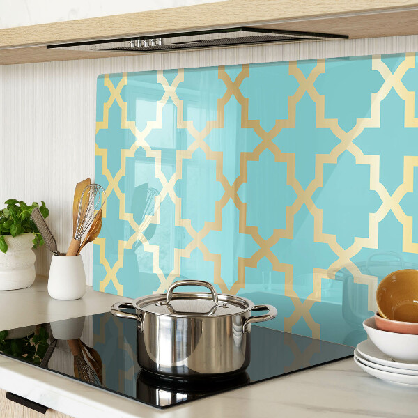 Snijplanken van glas Arabeskmotief in blauwe tinten