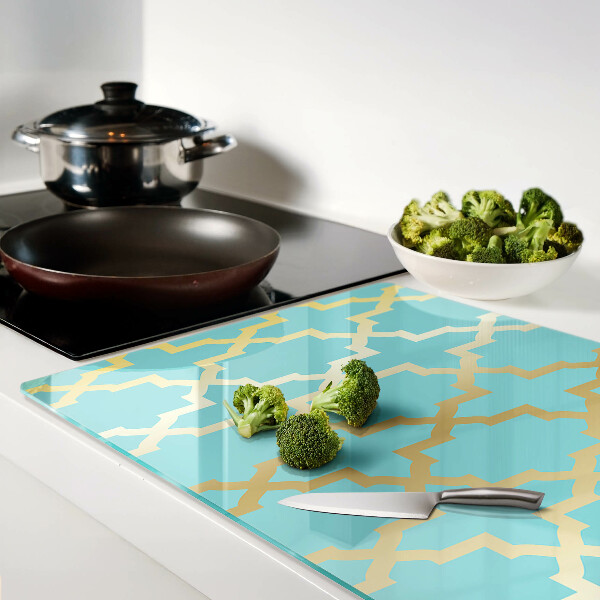 Snijplanken van glas Arabeskmotief in blauwe tinten