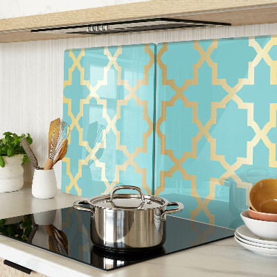 Snijplanken van glas Arabeskmotief in blauwe tinten