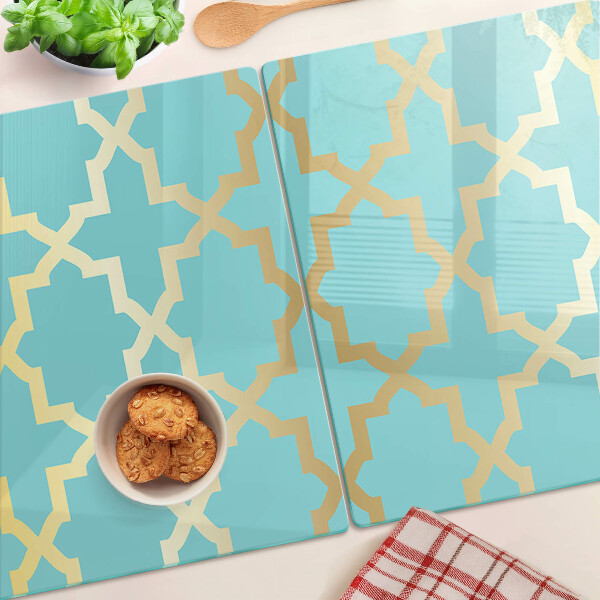 Snijplanken van glas Arabeskmotief in blauwe tinten