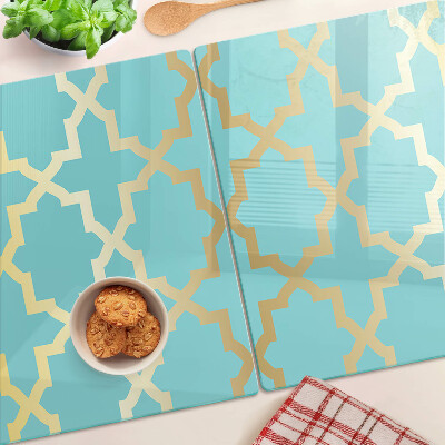 Snijplanken van glas Arabeskmotief in blauwe tinten