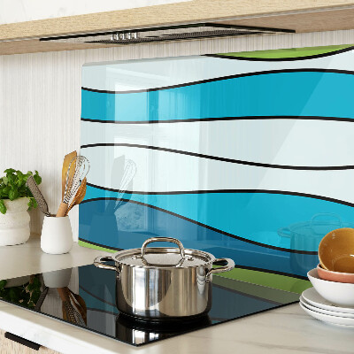 Snijplanken glas Golven in blauwe en groene tinten
