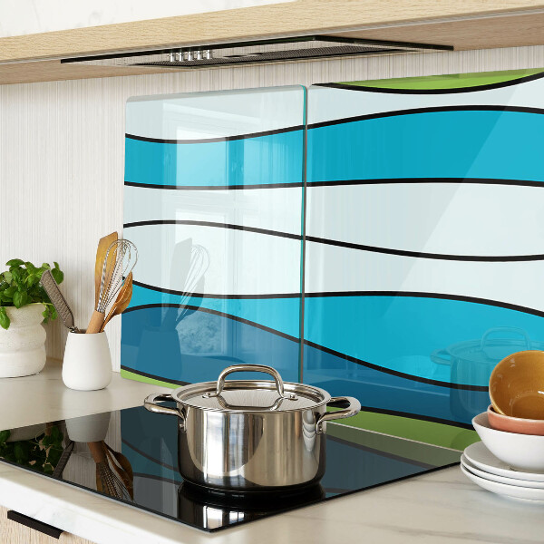 Snijplanken glas Golven in blauwe en groene tinten
