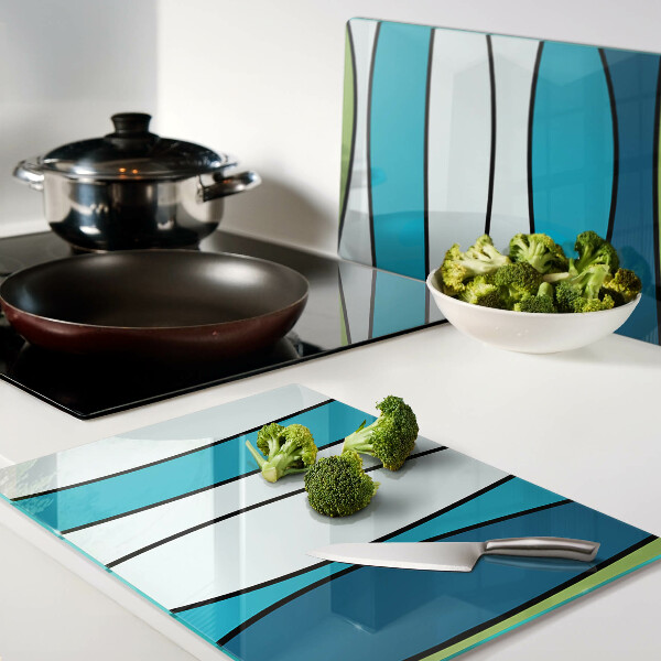 Snijplanken glas Golven in blauwe en groene tinten