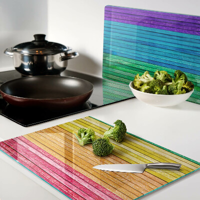 Glazen snijplanken Regenboogkleurige strepen