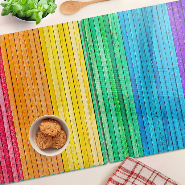 Glazen snijplanken Regenboogkleurige strepen