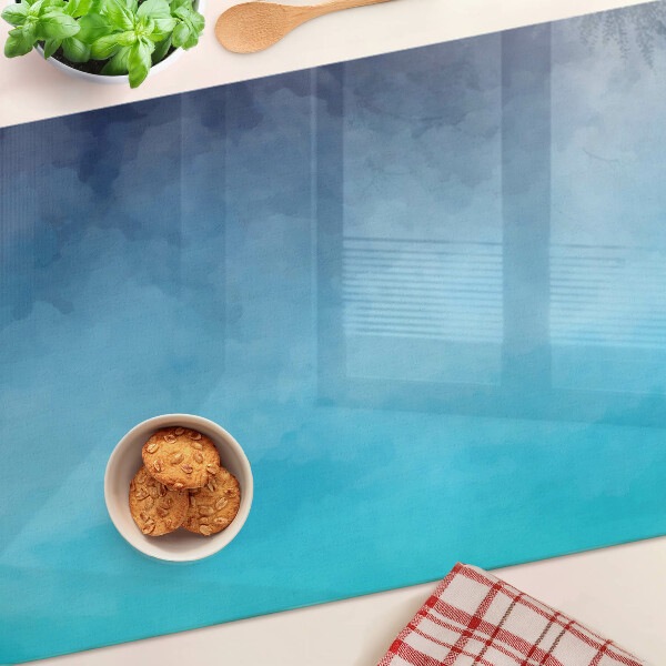 Snijplanken van glas Transparante mist in blauwe tinten