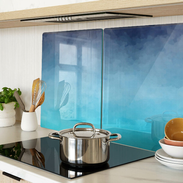 Snijplanken van glas Transparante mist in blauwe tinten