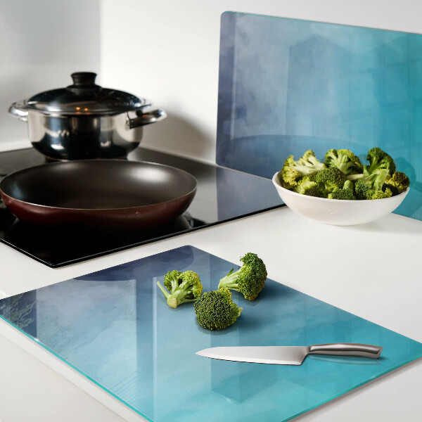 Snijplanken van glas Transparante mist in blauwe tinten