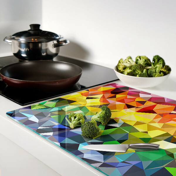 Glazen snijplanken Kleurrijk mozaïek van driehoeken