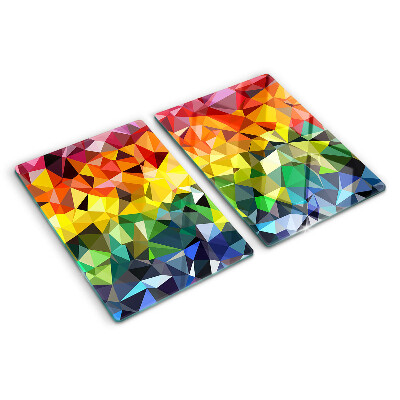 Glazen snijplanken Kleurrijk mozaïek van driehoeken