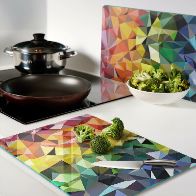 Glazen snijplanken Kleurrijk mozaïek van driehoeken