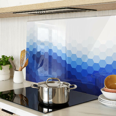 Snijplanken glas Blauwe zeshoeken in kleurverlopen