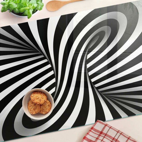 Snijplanken glas Zwart-wit spiraalpatroon