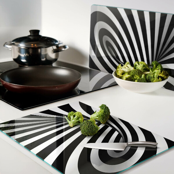 Snijplanken glas Zwart-wit spiraalpatroon