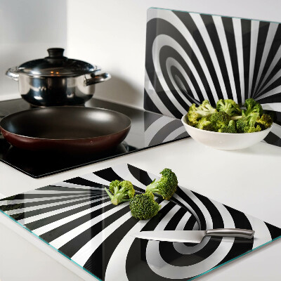 Snijplanken glas Zwart-wit spiraalpatroon