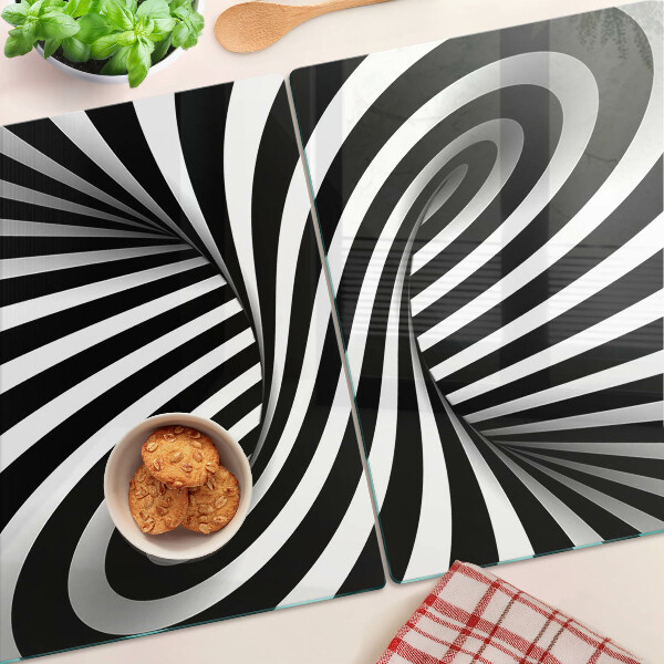 Snijplanken glas Zwart-wit spiraalpatroon