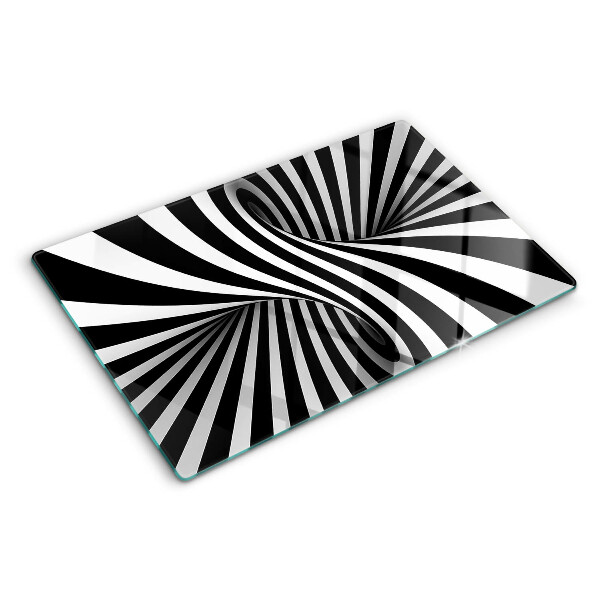 Glazen snijplanken Spiraalpatroon in zwart-wit