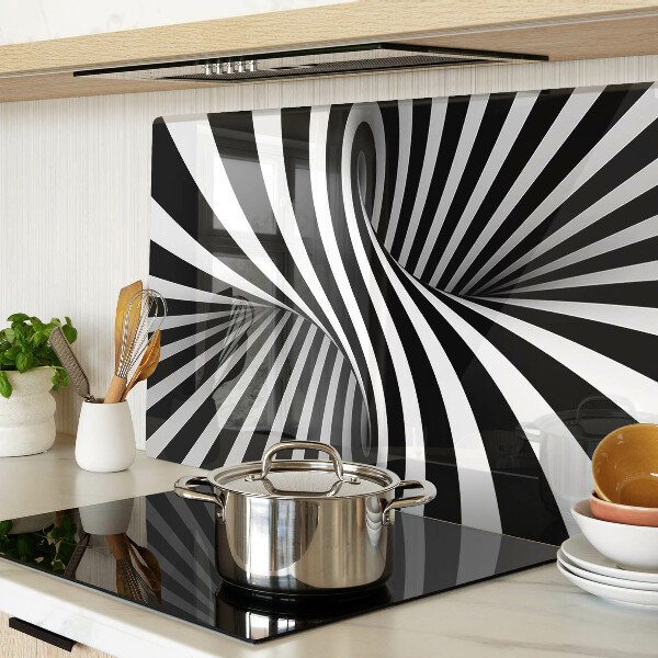 Glazen snijplanken Spiraalpatroon in zwart-wit