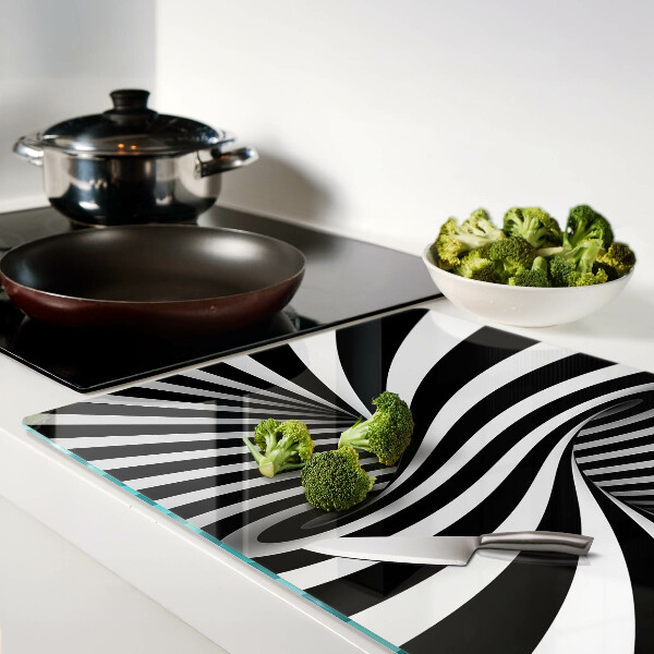 Glazen snijplanken Spiraalpatroon in zwart-wit