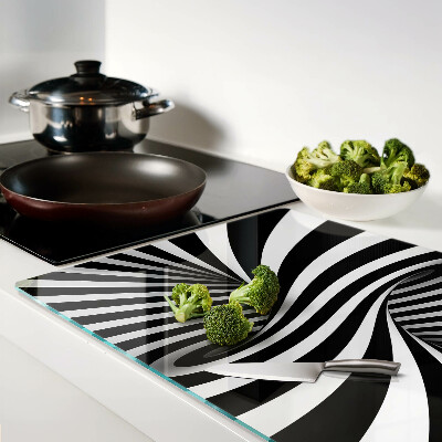 Glazen snijplanken Spiraalpatroon in zwart-wit