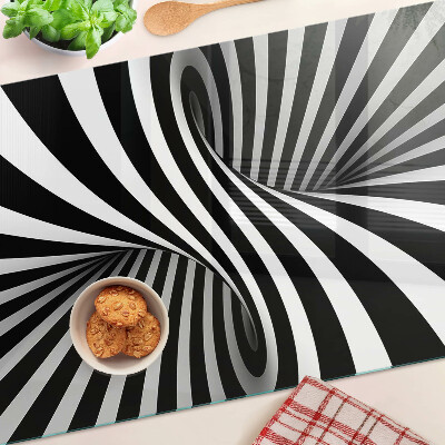 Glazen snijplanken Spiraalpatroon in zwart-wit