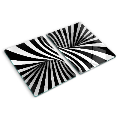 Glazen snijplanken Spiraalpatroon in zwart-wit