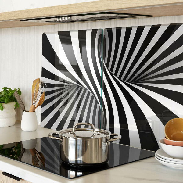 Glazen snijplanken Spiraalpatroon in zwart-wit