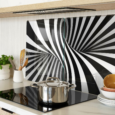 Glazen snijplanken Spiraalpatroon in zwart-wit