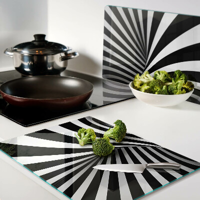 Glazen snijplanken Spiraalpatroon in zwart-wit