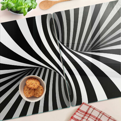 Glazen snijplanken Spiraalpatroon in zwart-wit