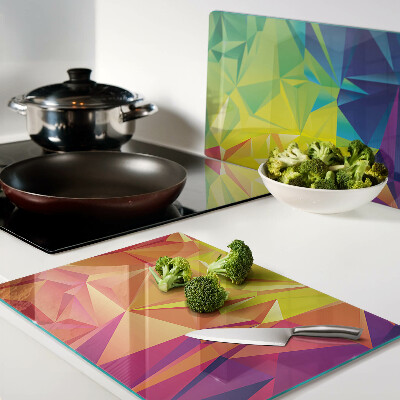 Snijplanken van glas Kleurrijke geometrie