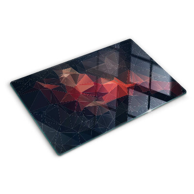 Snijplanken glas Abstracte geometrie in rode tinten