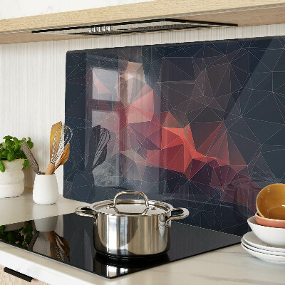 Snijplanken glas Abstracte geometrie in rode tinten