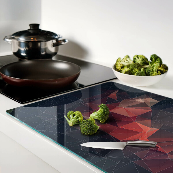 Snijplanken glas Abstracte geometrie in rode tinten