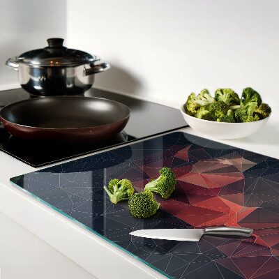 Snijplanken glas Abstracte geometrie in rode tinten