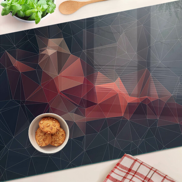 Snijplanken glas Abstracte geometrie in rode tinten